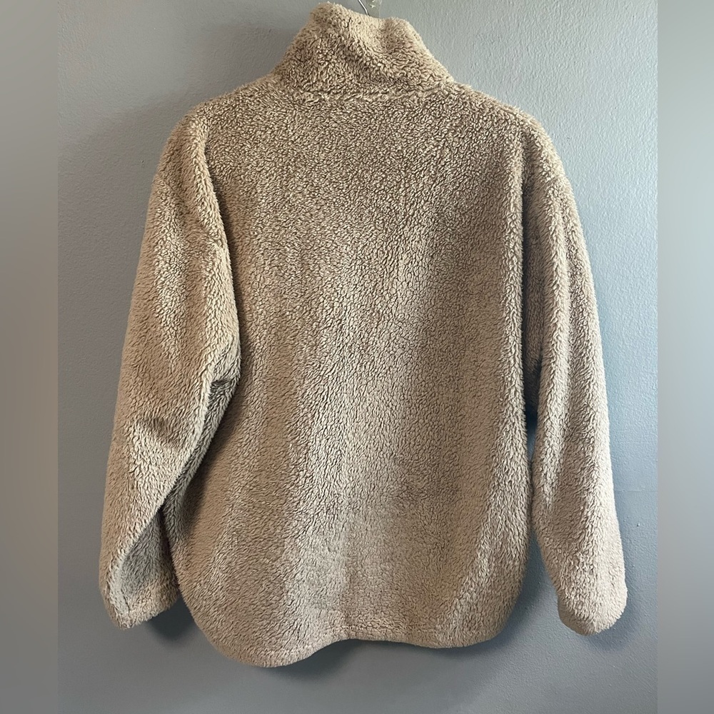 Express One Eleven oversized half zip pull over sherpa jacket. Size X-Small - Picture 3 of 6